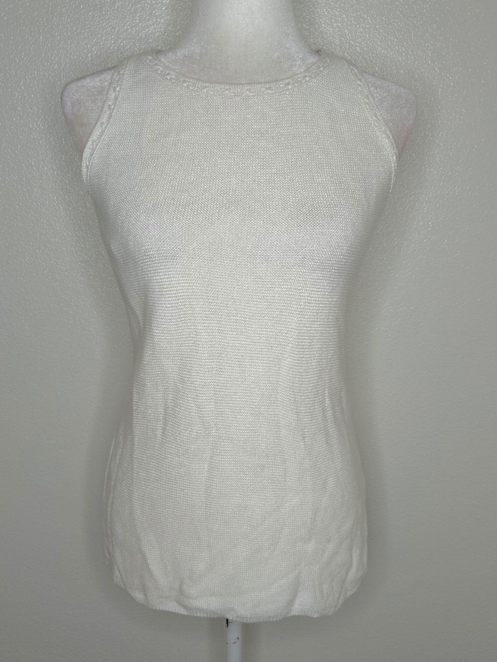 White House Black Market Womens Sleeveless Textured Knit Tank Top Size S
